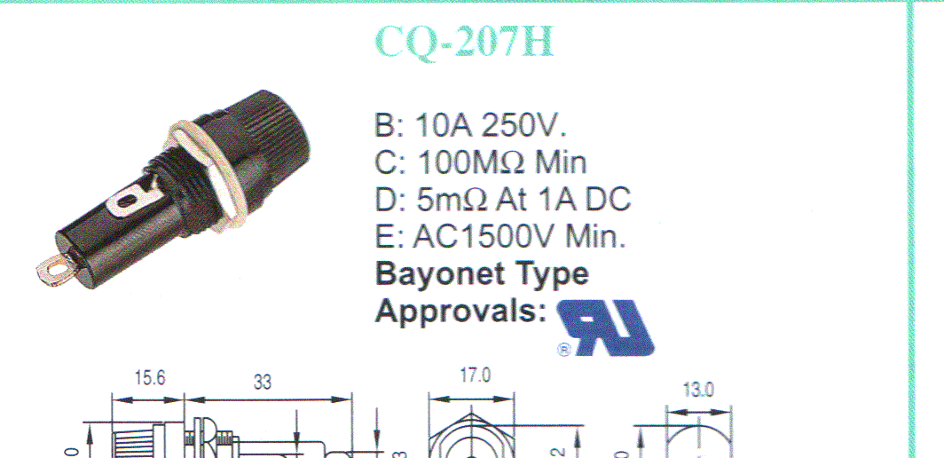 供应CQ-207H(R3-13)保险丝座