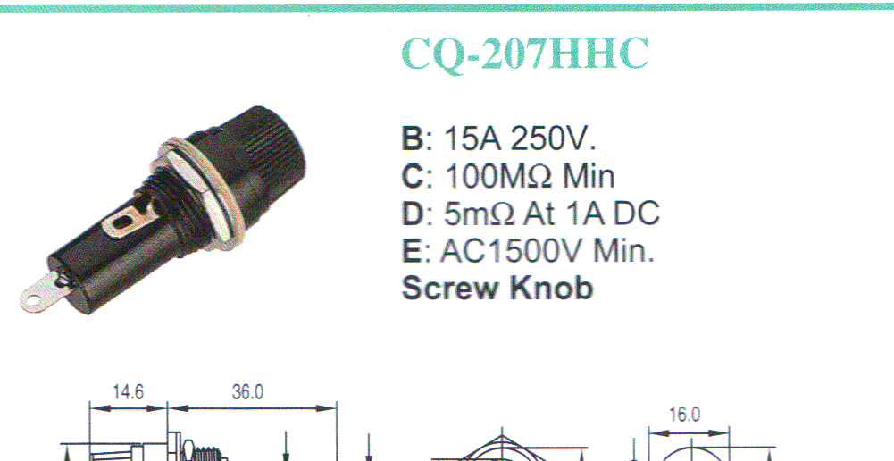供应CQ-207HHC(R3-13)保险丝座