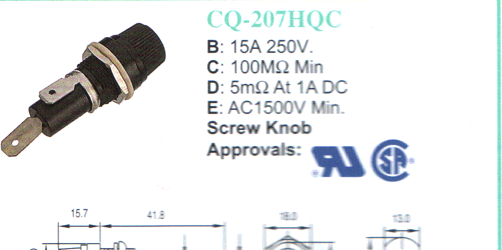 供应CQ-207HQC(R3-14C)保险丝座
