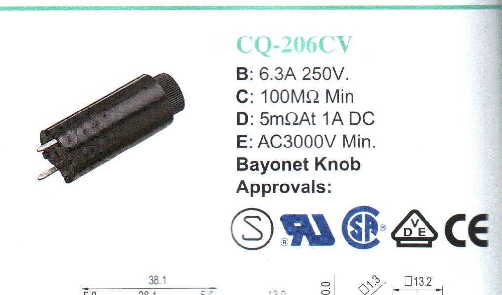 供应CQ-206CV 保险丝座