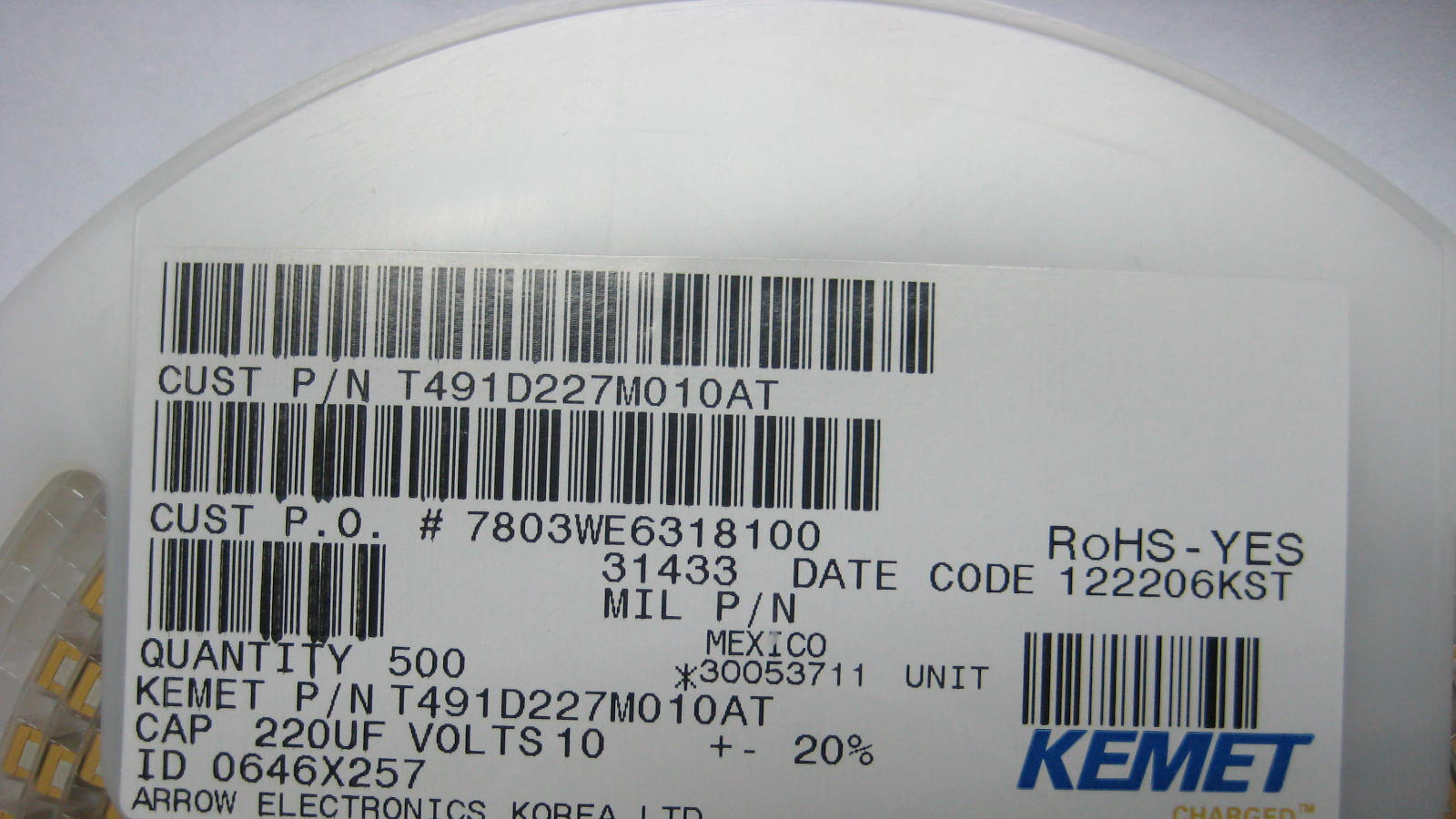 供应KEMET贴片钽电容T491D227M010AT