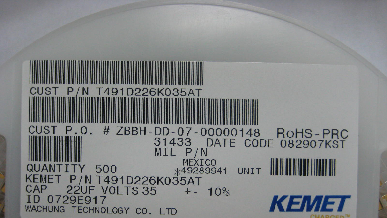 供应KEMET贴片钽电容T491D226K035AT