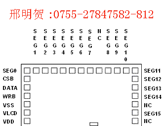 供应 LCD驱动IC，FL600  4com*16seg=64个点