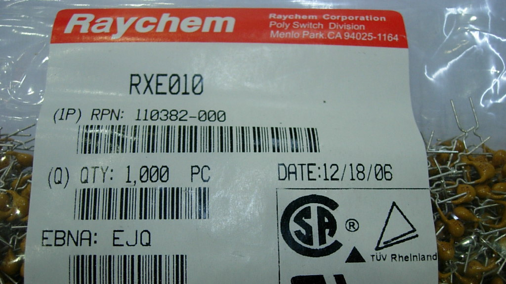 现货供应  RXE010 自恢复保险丝