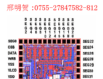 供应 LCD驱动IC，FL601  4com*19seg=76个点