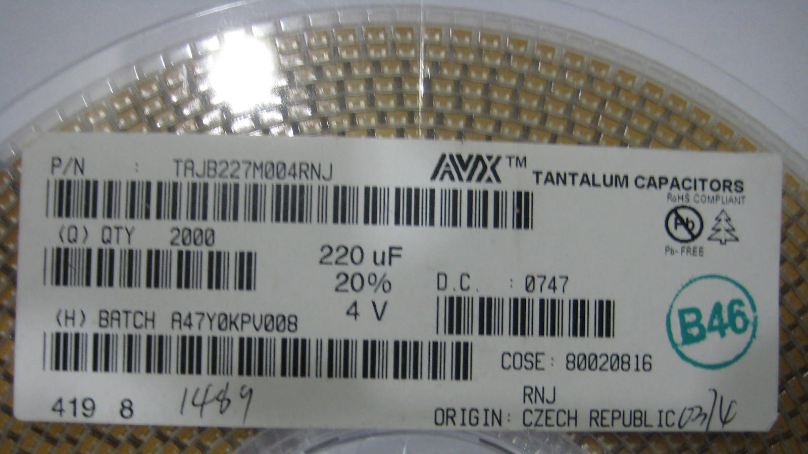 供应贴片钽电容TAJB227K004RNJ 环保新货 价格优惠