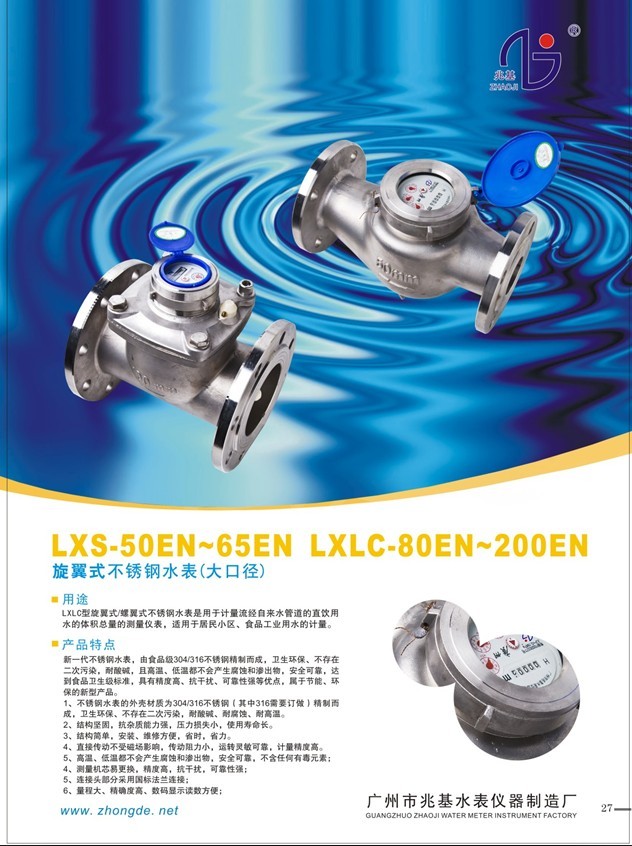 耐酸碱不锈钢水表LXS-65E  