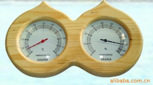 UT-9 水滴木框金属温湿度双表