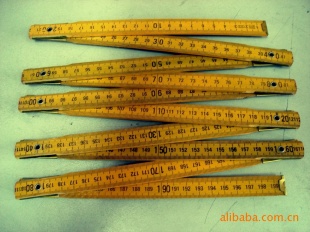 厂家供应2米10折黄色木折尺空心带连接片