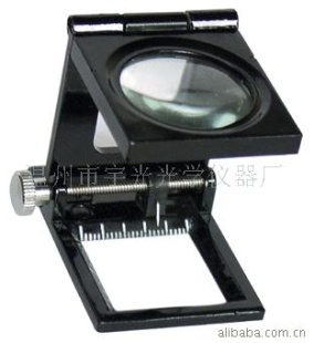 供应显微镜10倍三折式放大镜(金属.带指针)