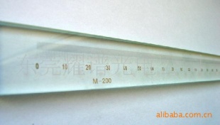 厂家批发高200mm优质玻璃线纹尺.检验尺