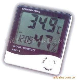 室内数显带时钟高温湿度计HTC-1