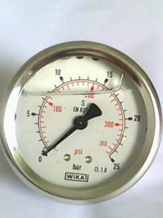 威卡双刻度压力表EN837-1 轴向0-25bra/psi现货