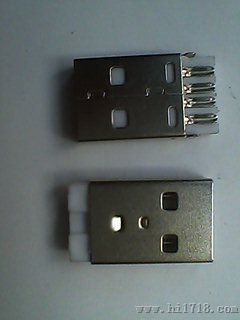 USB A公沉板插头焊线式