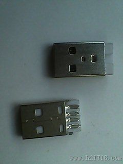 USB A公沉板插头焊线式