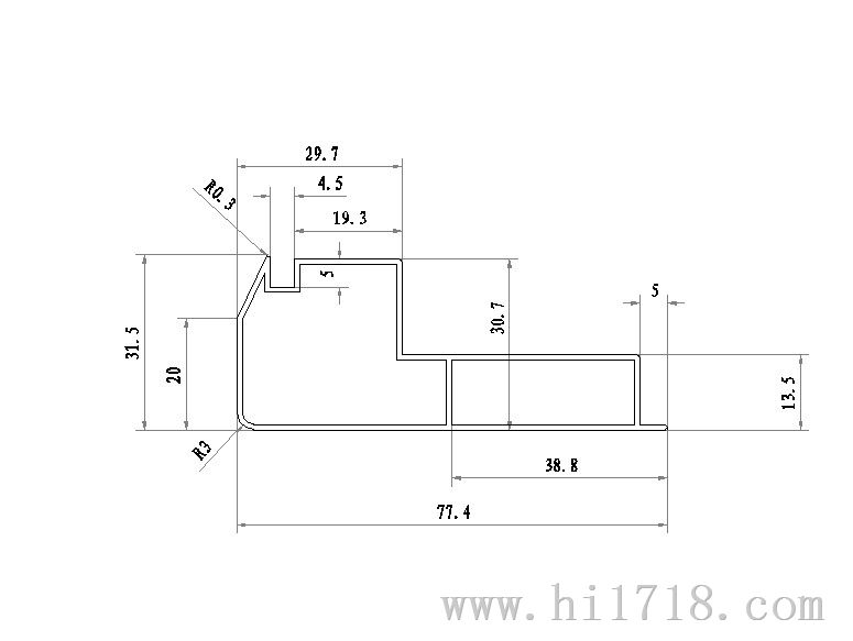 LED显示屏铝边框型材75*30外壳7530