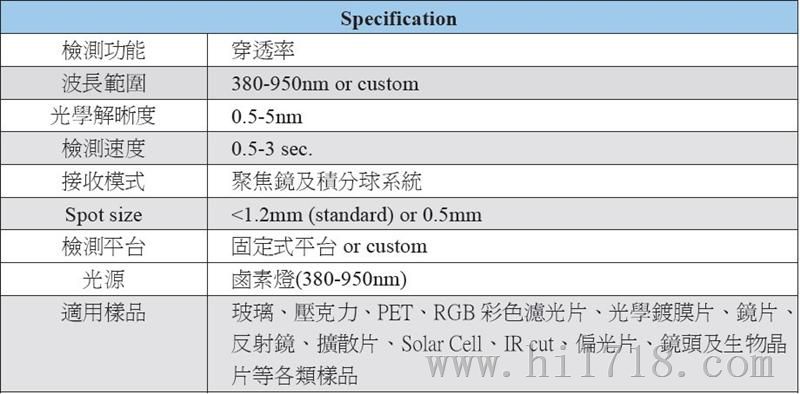 IR孔穿透率量测仪MFS-630