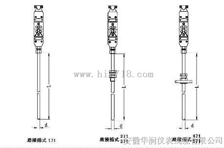 扁接插式铠装热电偶WRPK-371/WRPK2-371/WRMK-371/WRMK2-371