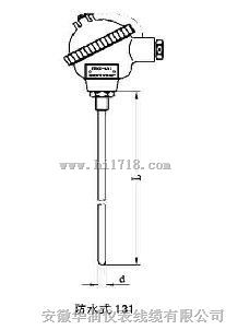 防水式铠装热电阻（无固定装置）WZPK-133/WZPK-134/WZPK2-135/WZPK-136/WZPK-138