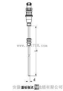 圆接插式铠装热电阻（固定卡套螺纹）WZPK-263/WZPK-264/WZPK2-265/WZPK-266/WZPK-268