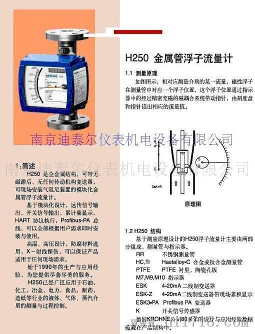 KROHNE流量计 H250