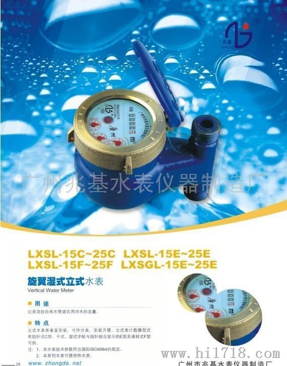 广东深圳市旋翼式数码立式热水表LXSLR-15E
