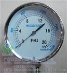 台湾Fki过压防止型膜盒压力表，0-15kpa水柱表，轴向膜盒微压表