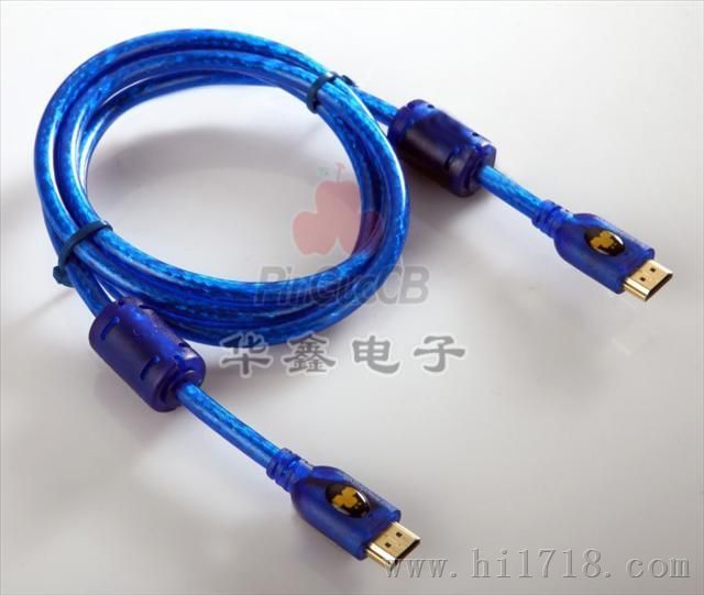 昆明蓝色Hdmi线缆 平板高品质图像播放器hdmi高清电视线