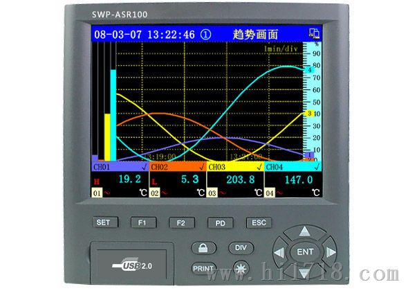 SWP-ASR203-1-0彩色无纸记录仪