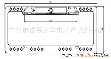 供应广州易泊美式车牌架大角度CCD带夜视水后视车载摄像头
