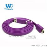 赢为 1.5米 带屏蔽 扁平U2.0转Umini 手机数据线  U连接线