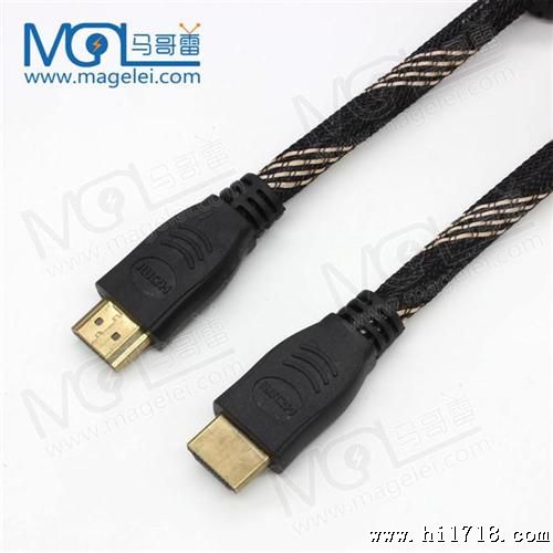 HDMI双磁环带网连接线 高清1080电脑电视数据线 传输线5米