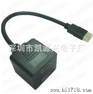 厂家供应：HDMI分配器一分二线/双胞胎连接线