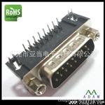 东莞VGA公母插座 DR 15P90度弯头插板式厂家 优质产品