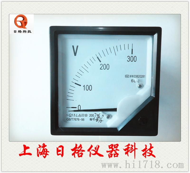 供应上海日格6L2电压表 安装式指针板表