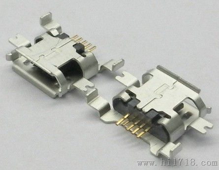 MICRO USB 沉板前贴后插 铜壳 不锈钢壳