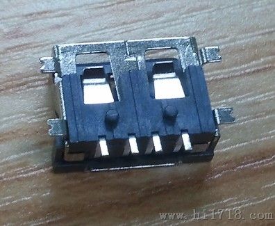 USB母座AF 10.0短体四脚贴片带定位柱###