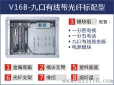 V16B，九口有线带光纤标配型，模块支架