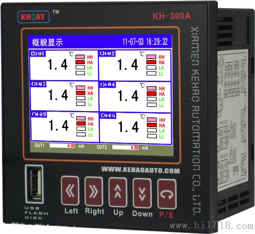 供应科昊KH300AG智能小型彩色无纸记录仪