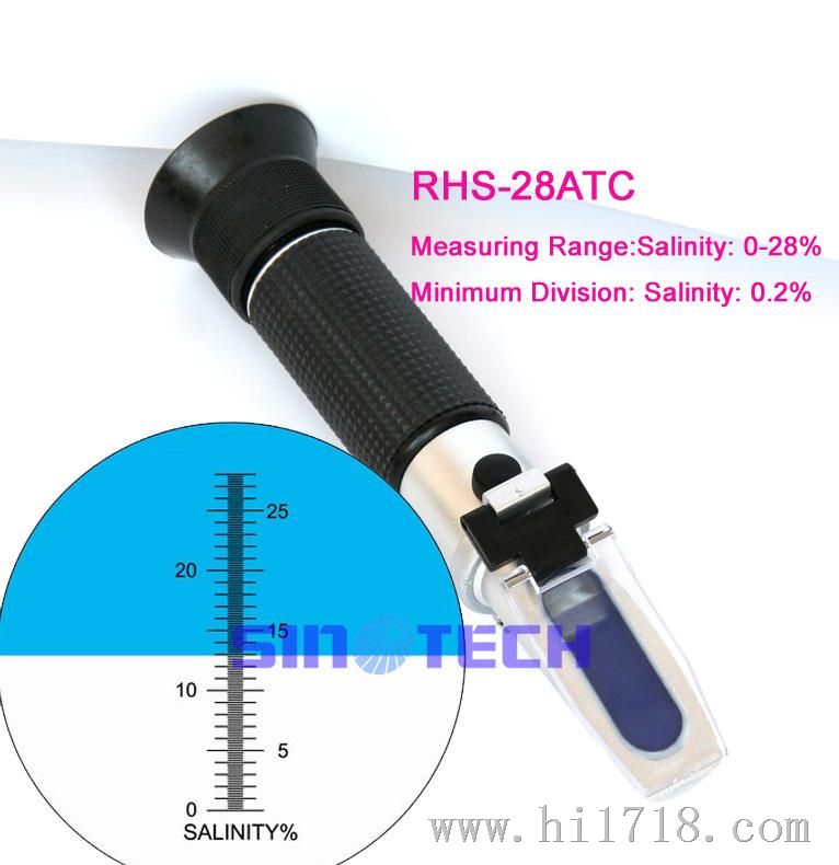 手持食品盐度计Salinity 0-28% 水族馆盐水浓度折光仪 RHS-28