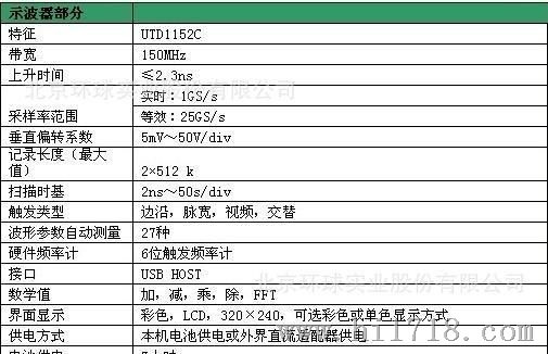 1北京环球   供应 手持式数字存储示波表HQTD1152C