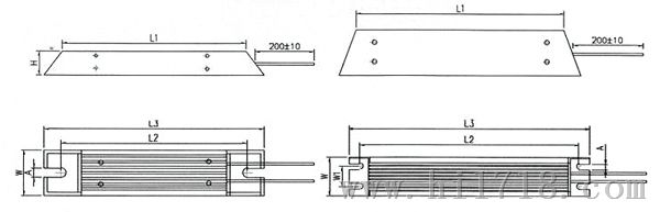 长期厂价供应梯形铝外壳线绕电阻RXLG-150W