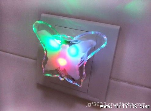 发光创意小夜灯 壁灯 床头灯 LED蝴蝶壁灯