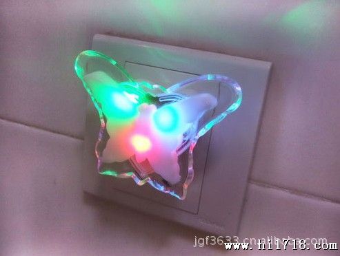 发光创意小夜灯 壁灯 床头灯 LED蝴蝶壁灯