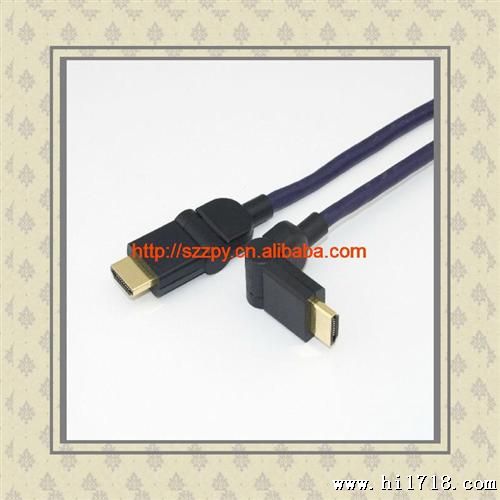 厂家镀金HDMI线高清线 旋转180度hdmi1.3-1.4版连接线 物美价廉
