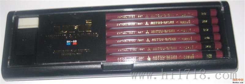 批发日本三菱UNI硬度测试铅笔，H--6B，HB，F型UNI三菱铅笔