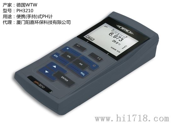 供应WTW手持式PH计PH3210量程-2~190.001自动温度补偿数据存贮户外测量方便