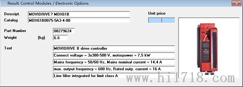 SEW变频器MDX61B0110-5A3-4-00价格货期SEW代理