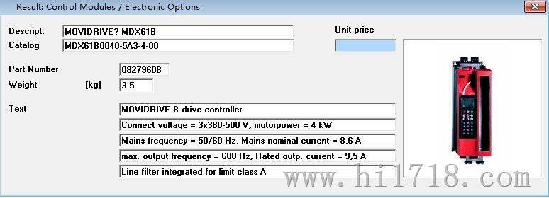 SEW变频器MDX61B0110-5A3-4-00价格货期SEW代理