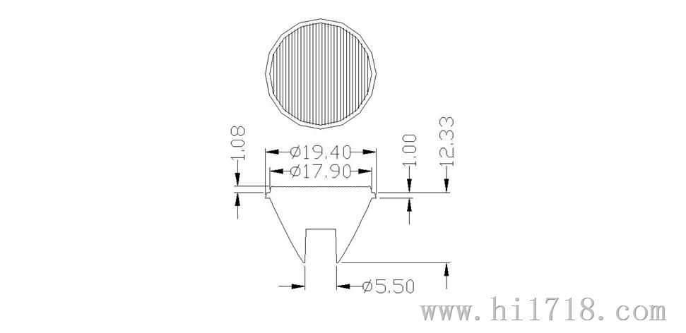 LED条纹透镜 隧道灯透镜 直径20MM角度10*60 CREE-XPE